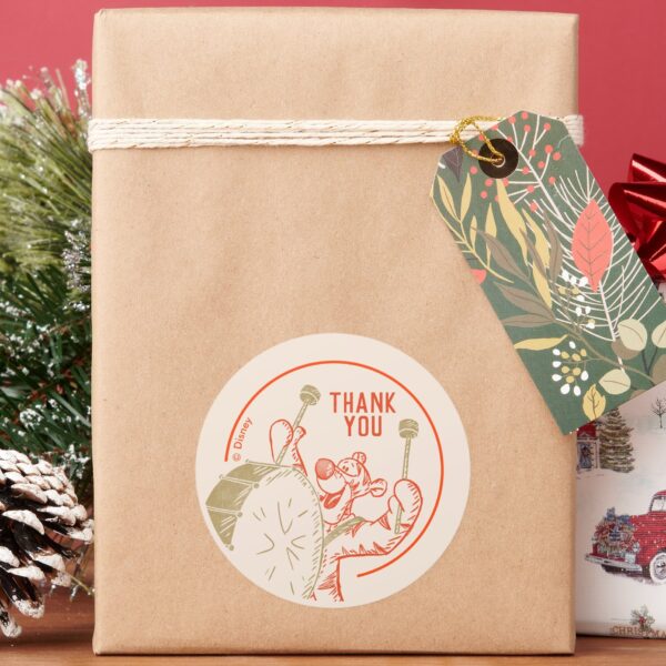Pooh___Tigger_Winter_Baby_Shower_Thank_You_Classic_Round_Sticker_7 Pooh Tigger Winter Baby Shower Thank You Classic Round Sticker