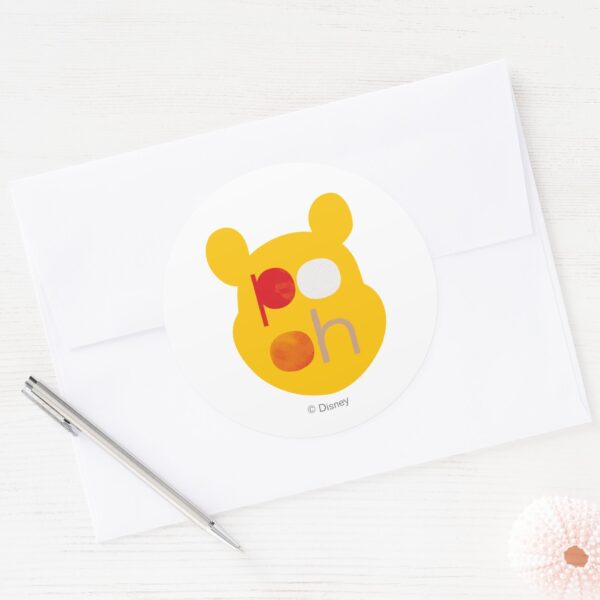 Pooh___Watercolor_Big_Head_Classic_Round_Sticker_3 Pooh Watercolor Big Head Classic Round Sticker