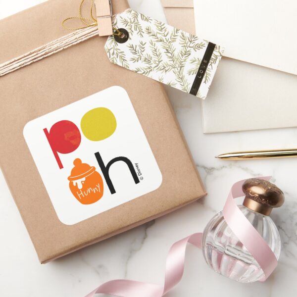 Pooh___Watercolor_with_Hunny_Pot_Square_Sticker_5 Pooh Watercolor With Hunny Pot Square Sticker