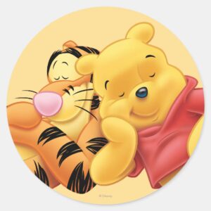 Pooh_and_Tigger_Classic_Round_Sticker_1 Pooh And Tigger Classic Round Sticker