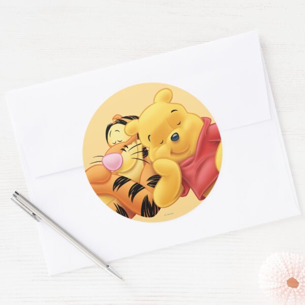 Pooh_and_Tigger_Classic_Round_Sticker_3 Pooh And Tigger Classic Round Sticker