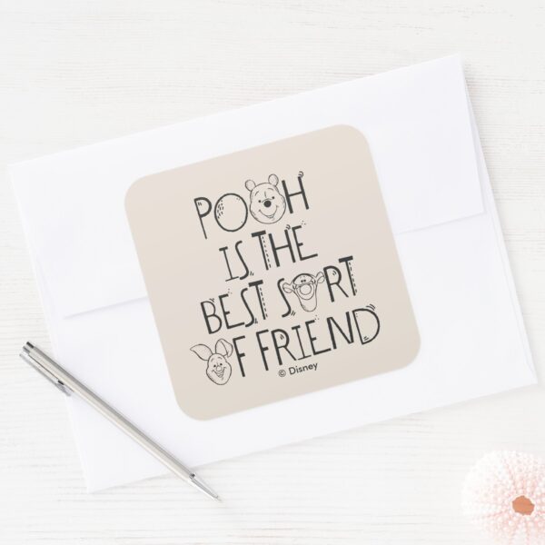 Pooh_is_the_Best_Sort_of_Friend_Square_Sticker_3 Pooh Is The Best Sort Of Friend Square Sticker