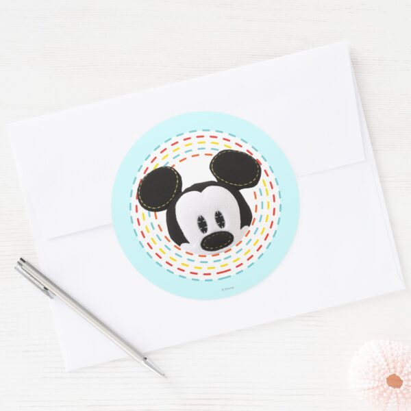 Pook-a-Looz_Mickey___Peeking_Circle_Classic_Round_Sticker_3 Pook A Looz Mickey Peeking Circle Classic Round Sticker