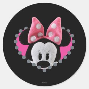 Pook-a-Looz_Minnie___Peeking_Classic_Round_Sticker_1 Pook A Looz Minnie Peeking Classic Round Sticker