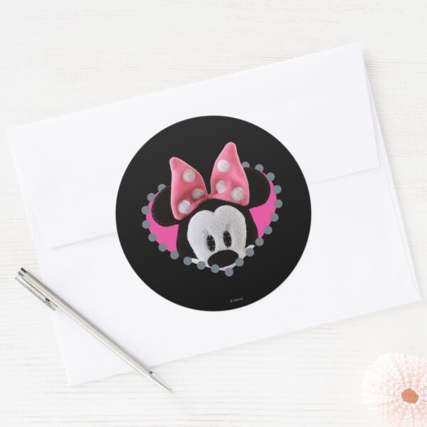 Pook-a-Looz_Minnie___Peeking_Classic_Round_Sticker_3 Pook A Looz Minnie Peeking Classic Round Sticker