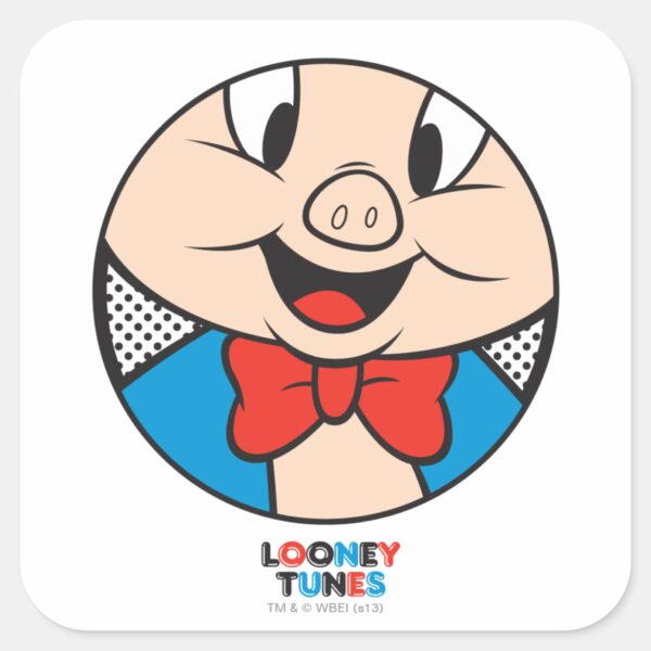 Porky_Dotty_Icon_Square_Sticker_1 Porky Dotty Icon Square Sticker