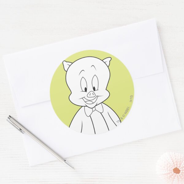Porky_Hello_Friend_Classic_Round_Sticker_3 Porky Hello Friend Classic Round Sticker