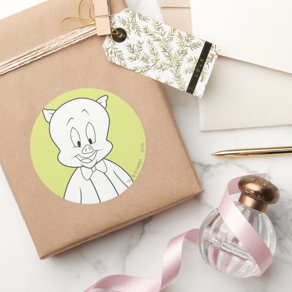 Porky_Hello_Friend_Classic_Round_Sticker_5 Porky Hello Friend Classic Round Sticker