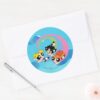 Powerpuff Girls Fly Through The Sky Classic Round Sticker