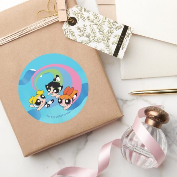 Powerpuff_Girls_Fly_Through_The_Sky_Classic_Round_Sticker_5 Powerpuff Girls Fly Through The Sky Classic Round Sticker