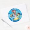 Powerpuff Girls Launch Into The Air Classic Round Sticker