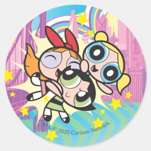 Powerpuff Girls Rule Classic Round Sticker
