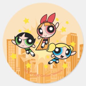 Powerpuff Girls Save The Day Classic Round Sticker