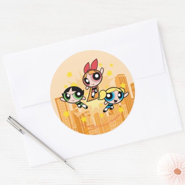 Powerpuff Girls Save The Day Classic Round Sticker