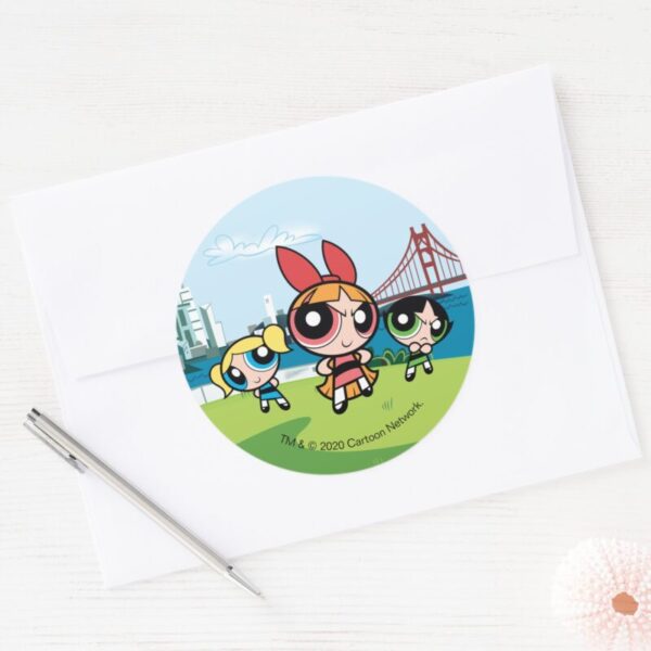 Powerpuff_Girls_Super_Fierce_Classic_Round_Sticker_3 Powerpuff Girls Super Fierce Classic Round Sticker