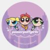 Powerpuff_Girls_Team_Logo_Classic_Round_Sticker_1 Powerpuff Girls Team Logo Classic Round Sticker
