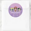 Powerpuff_Girls_Team_Logo_Classic_Round_Sticker_4 Powerpuff Girls Team Logo Classic Round Sticker