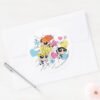 Powerpuff_Girls_Townsville_Pattern_Classic_Round_Sticker_3 Powerpuff Girls Townsville Pattern Classic Round Sticker