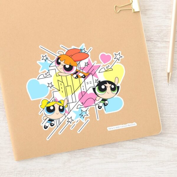 Powerpuff_Girls_Townsville_Pattern_Sticker_11 Powerpuff Girls Townsville Pattern Sticker