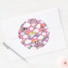 Powerpuff_Girls_&_Donny_Rainbow_Pattern_Classic_Round_Sticker_2 Powerpuff Girls Donny Rainbow Pattern Classic Round Sticker