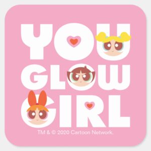 Powerpuff Girls You Glow Girl Square Sticker