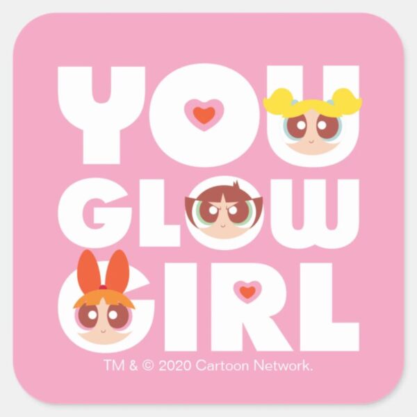 Powerpuff_Girls__You_Glow_Girl_Square_Sticker_1 Powerpuff Girls You Glow Girl Square Sticker
