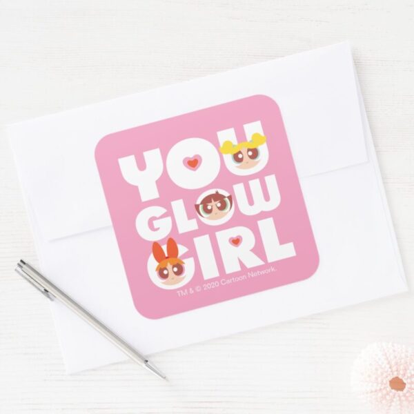 Powerpuff_Girls__You_Glow_Girl_Square_Sticker_3 Powerpuff Girls You Glow Girl Square Sticker
