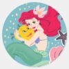 Princess_Ariel_Holding_Flounder_Illustration_Classic_Round_Sticker_1 Princess Ariel Holding Flounder Illustration Classic Round Sticker