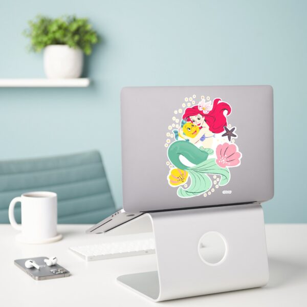 Princess_Ariel_Holding_Flounder_Illustration_Sticker_3 Princess Ariel Holding Flounder Illustration Sticker