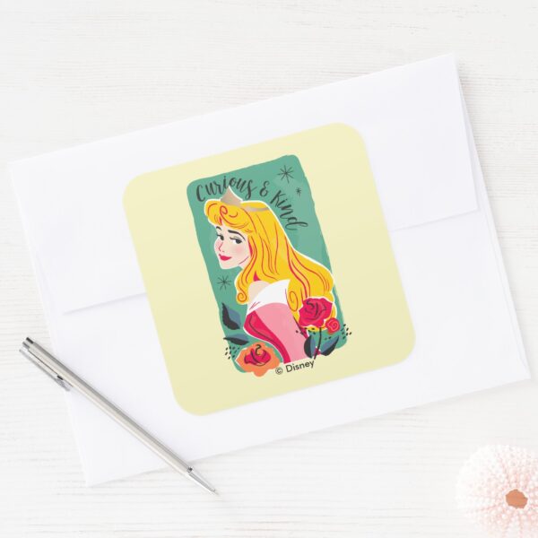 Princess_Aurora_-_Curious_&_Kind_Square_Sticker_3 Princess Aurora Curious Kind Square Sticker