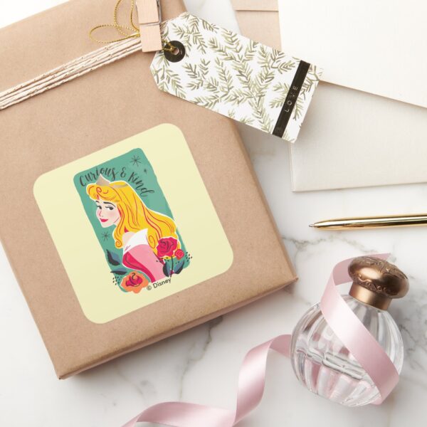 Princess_Aurora_-_Curious_&_Kind_Square_Sticker_5 Princess Aurora Curious Kind Square Sticker