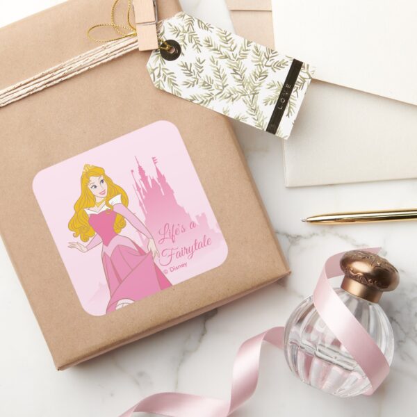 Princess Aurora Castle Graphic Square Sticker