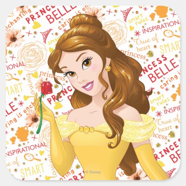 Princess_Belle_Square_Sticker_1 Princess Belle Square Sticker