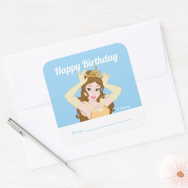 Princess_Belle__A_Gift_From_-_Birthday_Square_Sticker_3 Princess Belle A Gift From Birthday Square Sticker