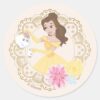 Princess_Belle___Floral_Gold_Confetti_Classic_Round_Sticker_2 Princess Belle Floral Gold Confetti Classic Round Sticker
