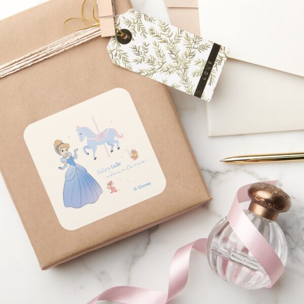 Princess_Cinderella___Fairytale_Adventures_Square_Sticker_4 Princess Cinderella Fairytale Adventures Square Sticker
