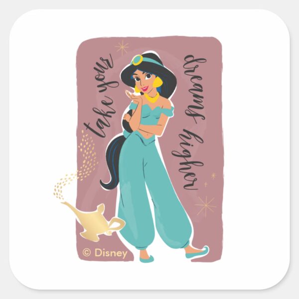 Princess_Jasmine_-_Take_Your_Dreams_Higher_Square_Sticker_1 Princess Jasmine Take Your Dreams Higher Square Sticker