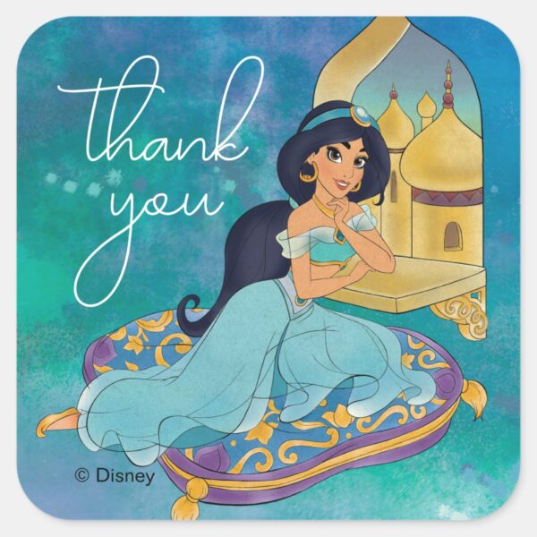 Princess_Jasmine_Enchanted_Birthday_Square_Sticker_2 Princess Jasmine Enchanted Birthday Square Sticker