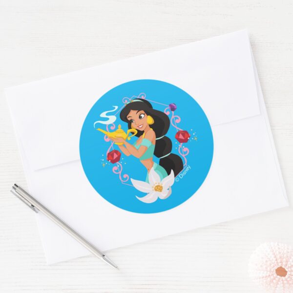 Princess Jasmine With Magic Lamp Classic Round Sticker