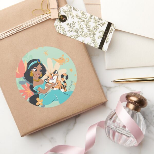 Princess_Jasmine_&_Rajah_-_Magical_Moments_Classic_Round_Sticker_5 Princess Jasmine Rajah Magical Moments Classic Round Sticker