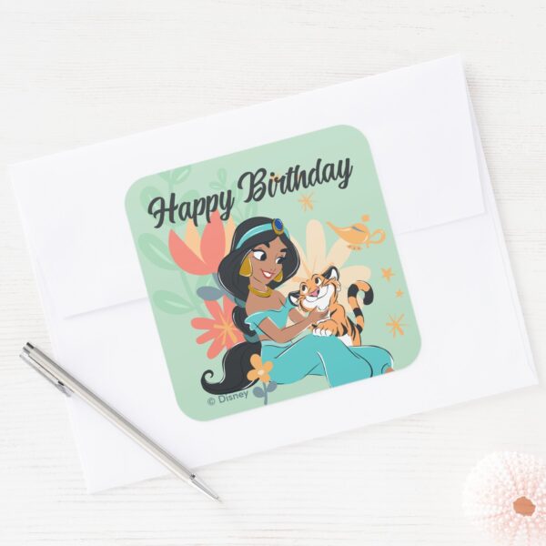 Princess_Jasmine_&_Rajah_-_Magical_Moments_Square_Sticker_3 Princess Jasmine Rajah Magical Moments Square Sticker
