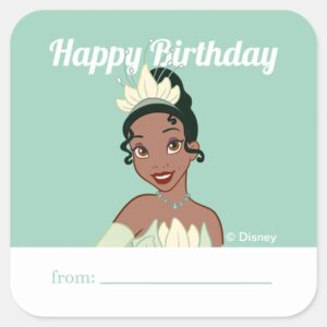 Princess_Tiana___A_Gift_From_-_Birthday_Square_Sticker_1 Princess Tiana A Gift From Birthday Square Sticker