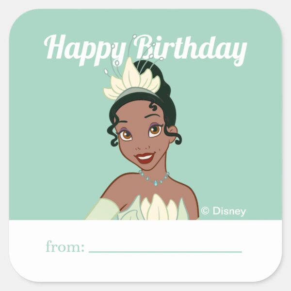 Princess_Tiana___A_Gift_From_-_Birthday_Square_Sticker_1 Princess Tiana A Gift From Birthday Square Sticker