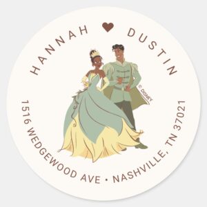 Princess Tiana And Naveen Wedding Classic Round Sticker