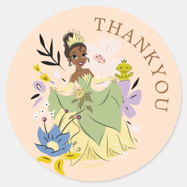 Princess_Tiana_l_Girls_Birthday_Sleepover_Classic_Round_Sticker_2 Princess Tiana L Girls Birthday Sleepover Classic Round Sticker