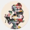 Princess___Belle_Floral_Silhouette_Classic_Round_Sticker_1 Princess Belle Floral Silhouette Classic Round Sticker