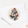 Princess___Belle_Floral_Silhouette_Classic_Round_Sticker_3 Princess Belle Floral Silhouette Classic Round Sticker