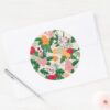 Pua And Heihei Tropical Pattern Classic Round Sticker
