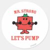 Pumping_Iron_With_Mr._Strong_Classic_Round_Sticker_1 Pumping Iron With Mr. Strong Classic Round Sticker