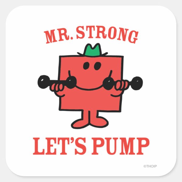 Pumping_Iron_With_Mr._Strong_Square_Sticker_1 Pumping Iron With Mr. Strong Square Sticker